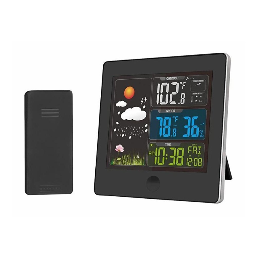 Meteorologinė stotis su LCD ekranu 230V juoda