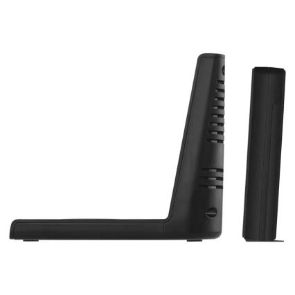 Meteostotis su belaidžiu 5 V įkrovimu, maitinama 2×AA + 2×AAA, juoda