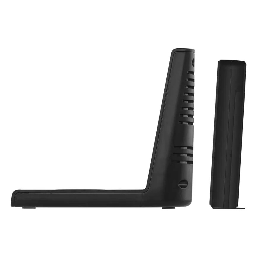 Meteostotis su belaidžiu 5 V įkrovimu, maitinama 2×AA + 2×AAA, juoda