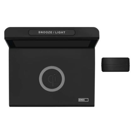 Meteostotis su belaidžiu 5 V įkrovimu, maitinama 2×AA + 2×AAA, juoda