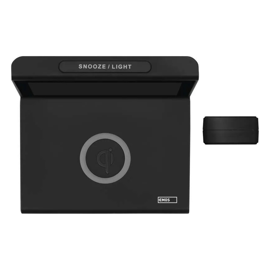 Meteostotis su belaidžiu 5 V įkrovimu, maitinama 2×AA + 2×AAA, juoda