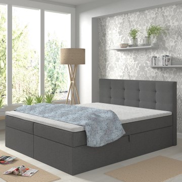 Minkšta lova su čiužiniais ir viršūnė su sandėliavimo vieta EMBER 160x200 cm antracitas