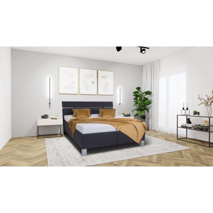 Minkšta lova su čiužiniu ir sandėliavimo vieta ALIS 180x200 cm antracitas