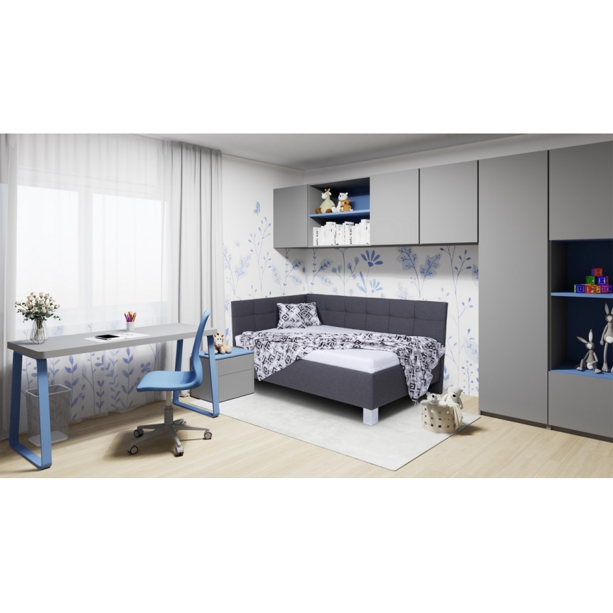 Minkšta lova su čiužiniu ir sandėliavimo vieta MARIA PETITE 120x200 cm pilka