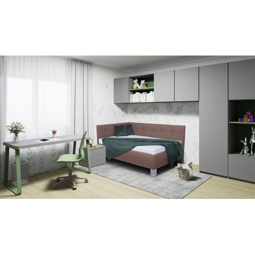 Minkšta lova su čiužiniu ir sandėliavimo vieta MARIA PETITE 120x200 cm ruda