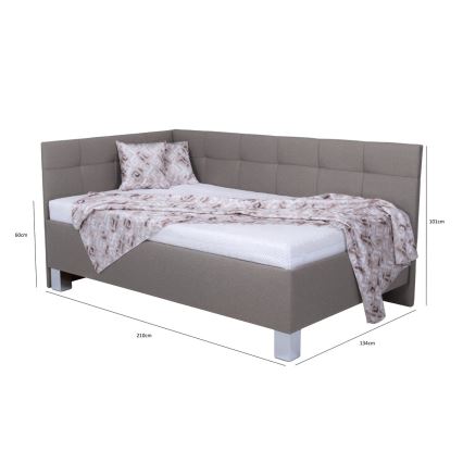 Minkšta lova su čiužiniu ir sandėliavimo vieta MARIA PETITE 120x200 cm taupe
