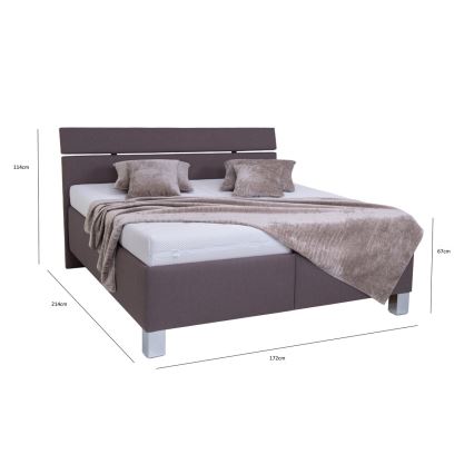 Minkšta lova su čiužiniu ir sandėliavimo vietos ALIS 160x200 cm ruda