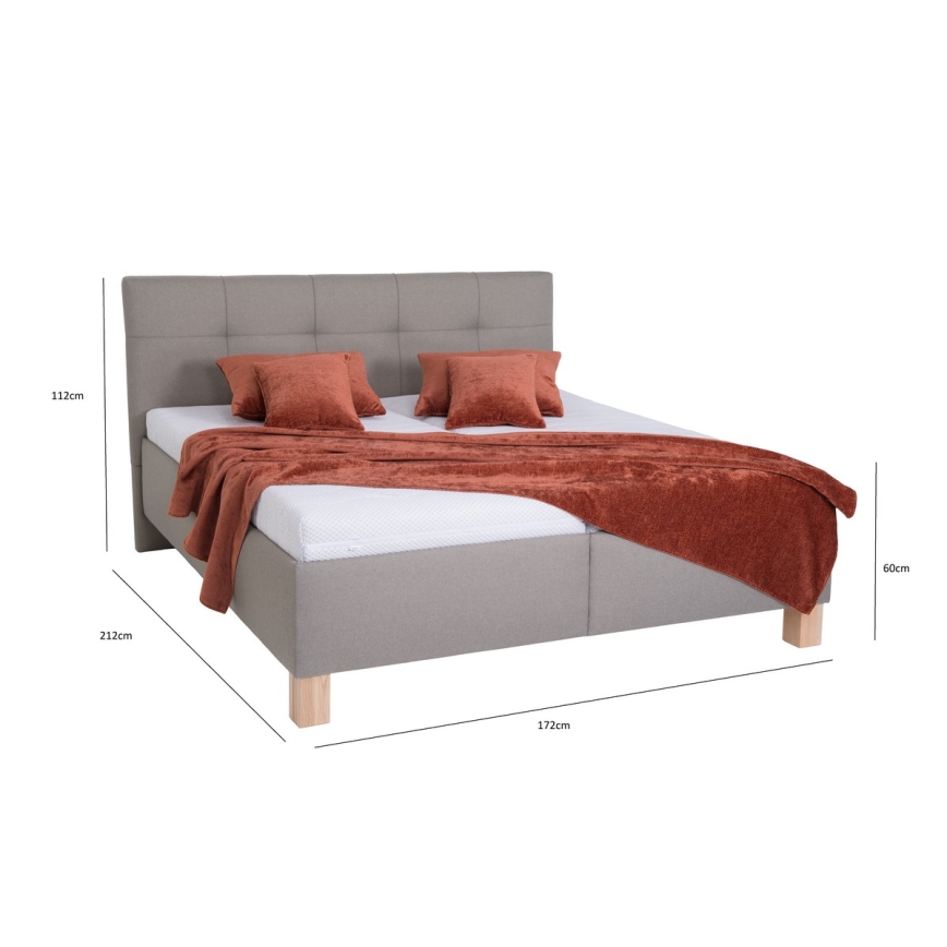 Minkšta lova su čiužiniu ir sandėliavimo vietos MARIA 160x200 cm taupe