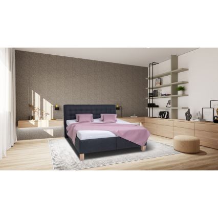 Minkšta lova su čiužiniu ir sandėliavimo vietos VIOLET 160x200 cm antracitas