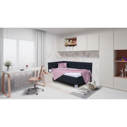 Minkšta lova su sandėliavimo vieta be čiužinio MARIA PETITE 120x200 cm antracitas