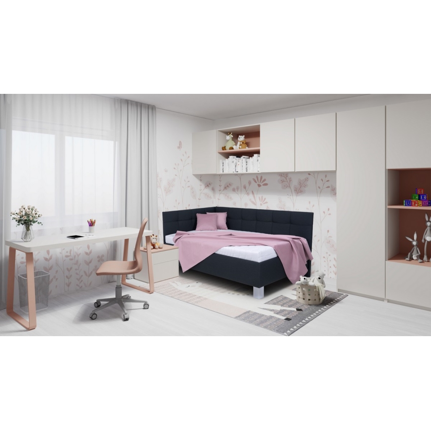 Minkšta lova su sandėliavimo vieta be čiužinio MARIA PETITE 120x200 cm antracitas