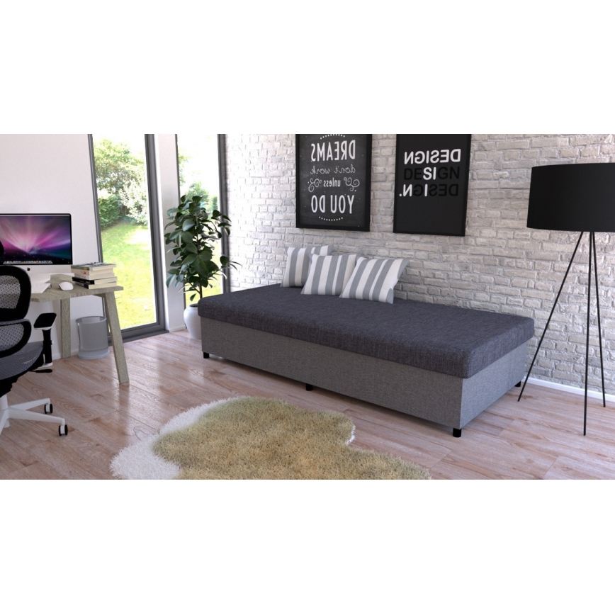 Minkšta lova su sandėliavimo vieta CORY 80x200 pilka