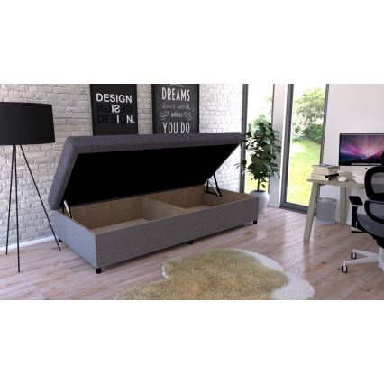 Minkšta lova su sandėliavimo vieta CORY 80x200 pilka