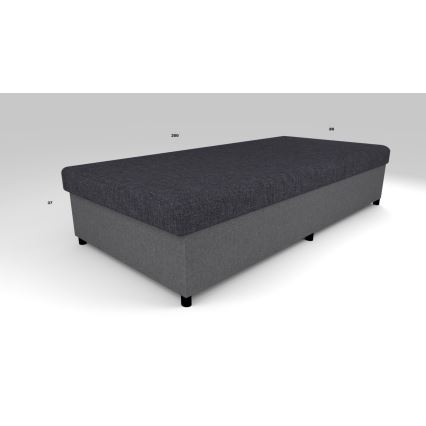 Minkšta lova su sandėliavimo vieta CORY 80x200 pilka