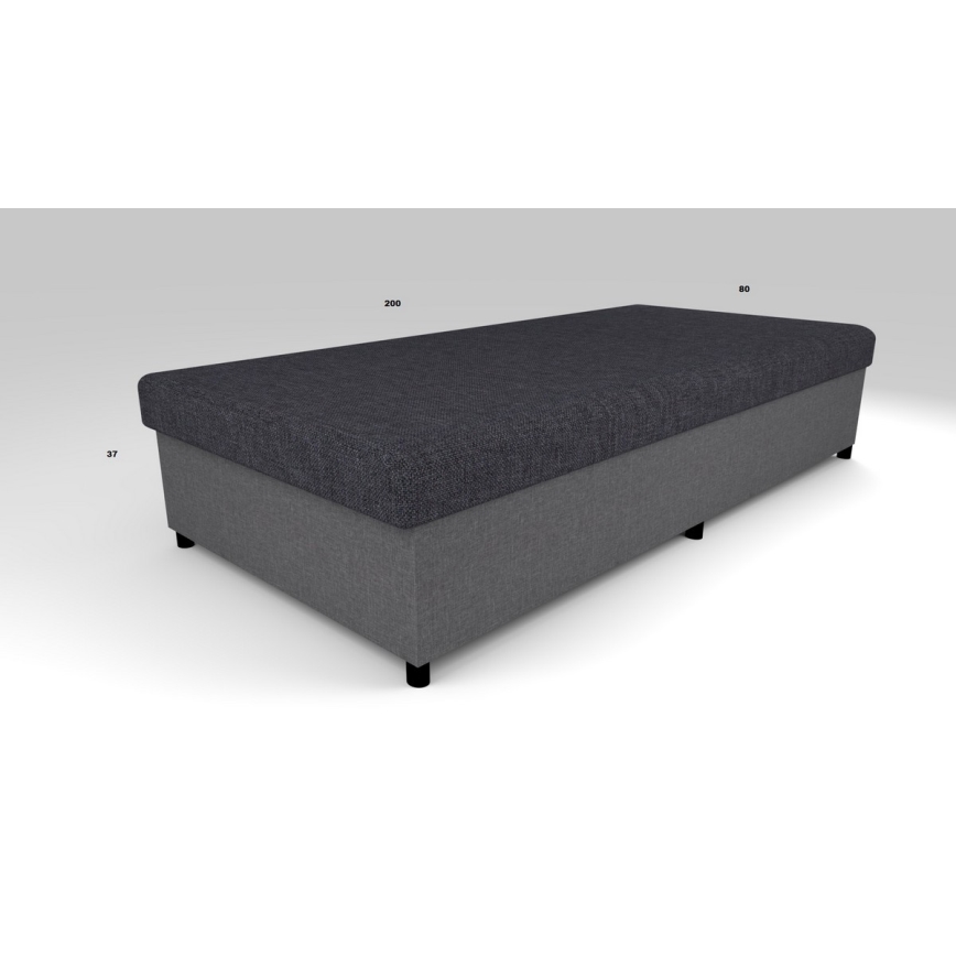 Minkšta lova su sandėliavimo vieta CORY 80x200 pilka