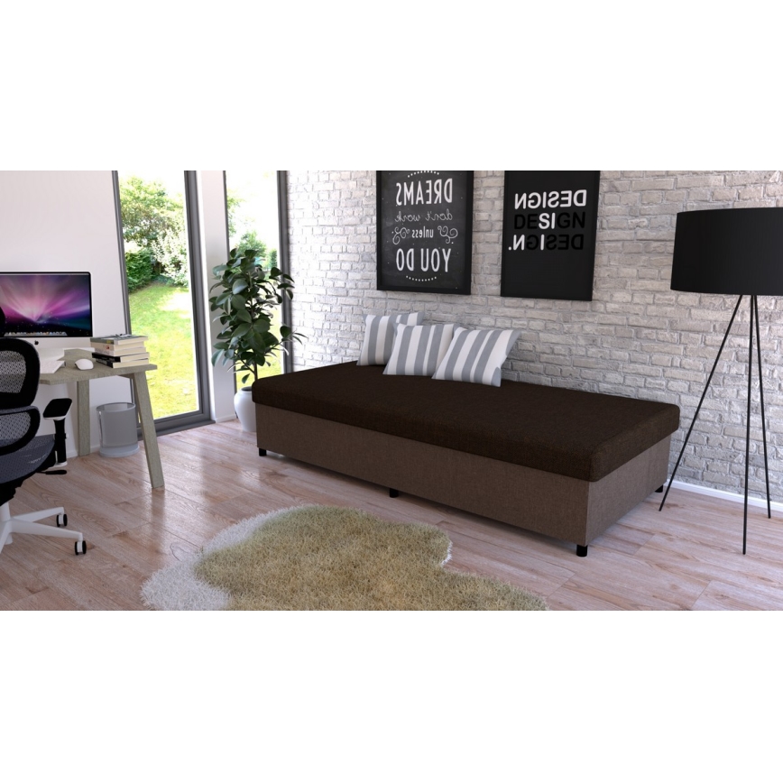 Minkšta lova su sandėliavimo vieta CORY 80x200 ruda