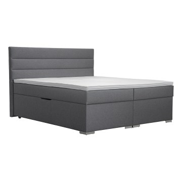Minkšta lova su sandėliavimo vieta ir matracemi su topper NEW BOLERO 160x200 cm pilka
