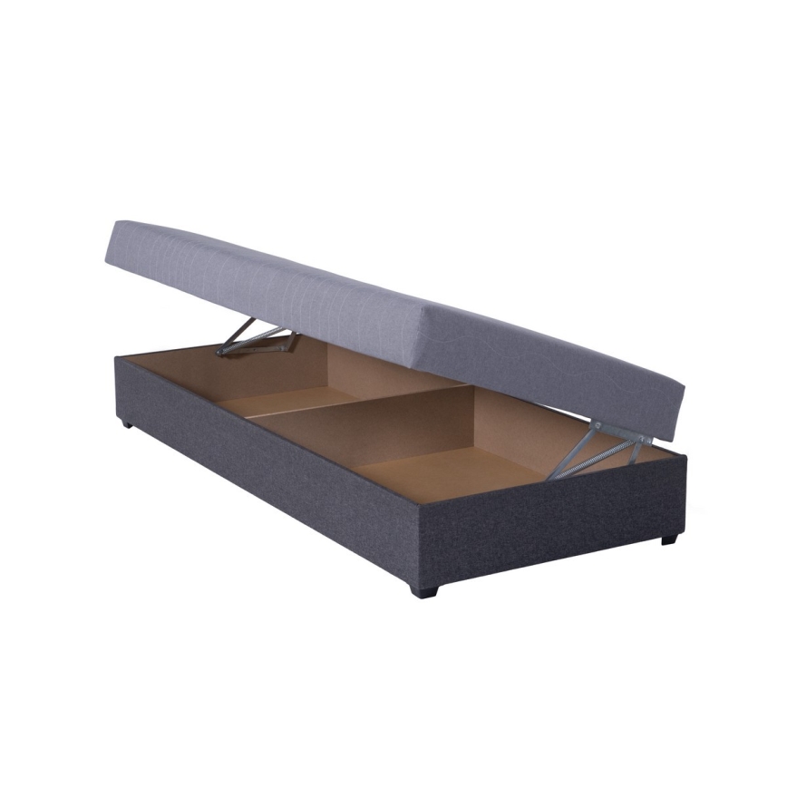 Minkšta lova su sandėliavimo vieta JACOB XL keliamoji galia 130 kg 90x200 cm pilka