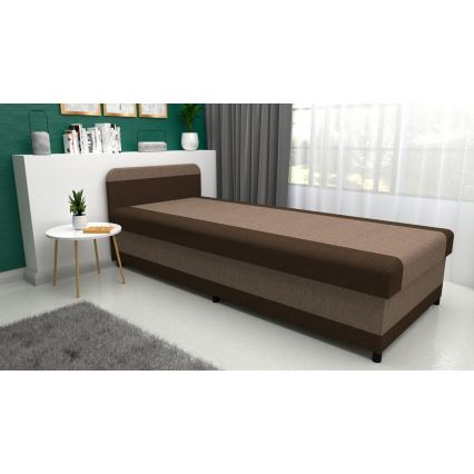 Minkšta lova su sandėliavimo vieta TALI 80x202 ruda/smėlio spalva