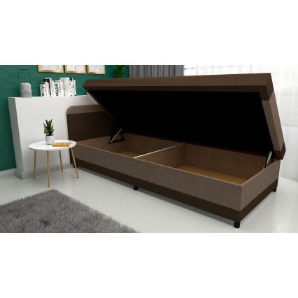 Minkšta lova su sandėliavimo vieta TALI 80x202 ruda/smėlio spalva