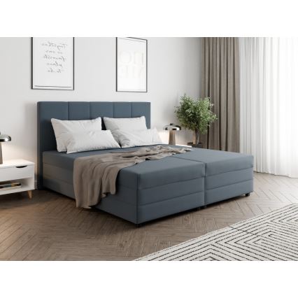 Minkšta lova su spyruokliniu čiužiniu ir sandėliavimo vietos ISABEL 160x200 pilka