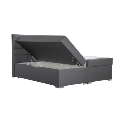 Minkšta lova su sandėliavimo vieta ir matracemi su topper NEW BOLERO 160x200 cm pilka