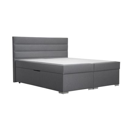 Minkšta lova su sandėliavimo vieta ir matracemi su topper NEW BOLERO 160x200 cm pilka