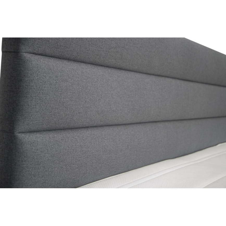 Minkšta lova su sandėliavimo vieta ir matracemi su topper NEW BOLERO 160x200 cm pilka