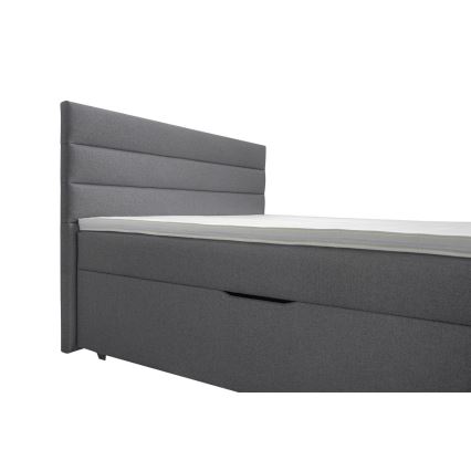 Minkšta lova su sandėliavimo vieta ir matracemi su topper NEW BOLERO 160x200 cm pilka