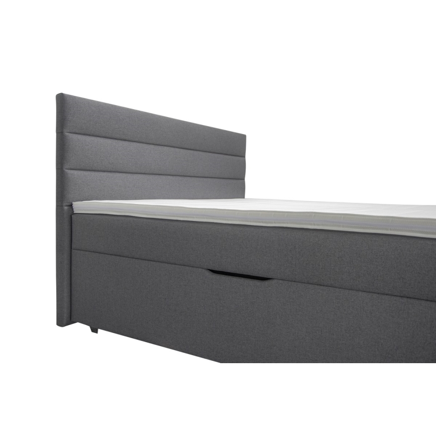 Minkšta lova su sandėliavimo vieta ir matracemi su topper NEW BOLERO 160x200 cm pilka