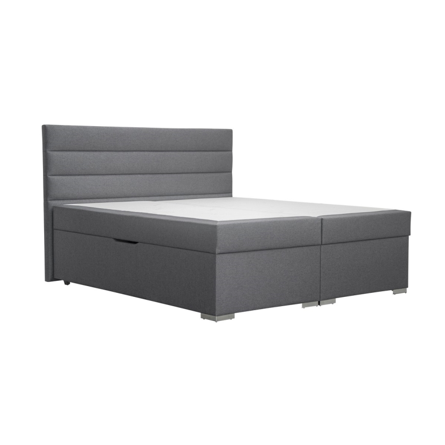 Minkšta lova su sandėliavimo vieta ir matracemi Su topper NEW BOLERO 180x200 cm pilka