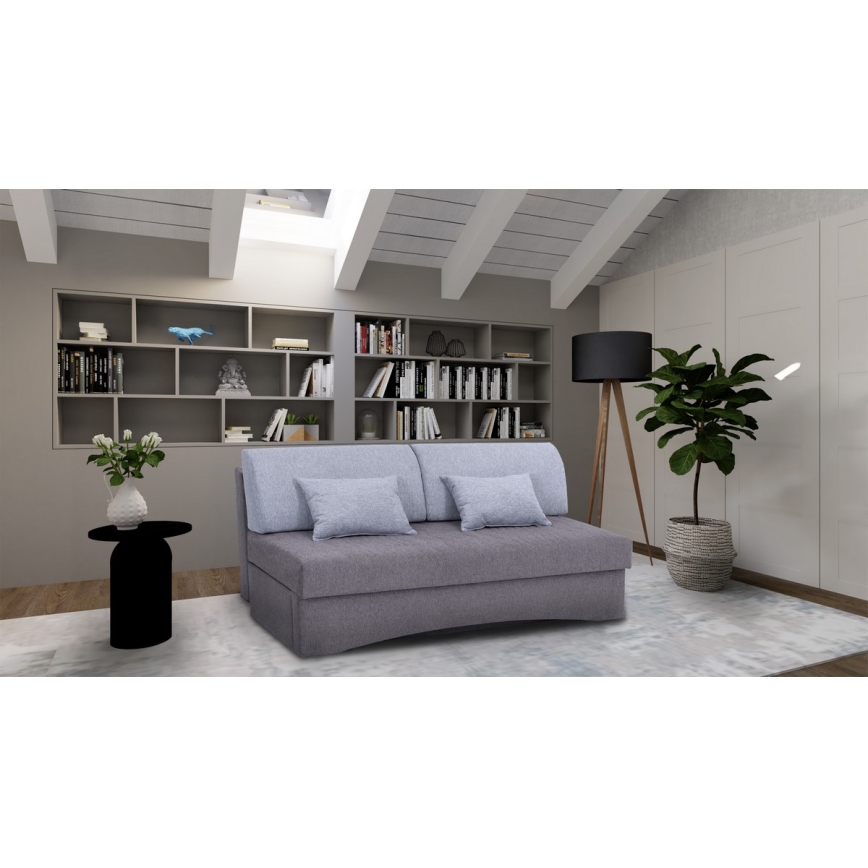 Minkšta sulankstoma sofa be porankių PAUL pilka