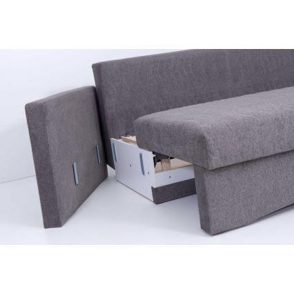 Minkšta sulankstoma sofa su porankiais PAUL pilka