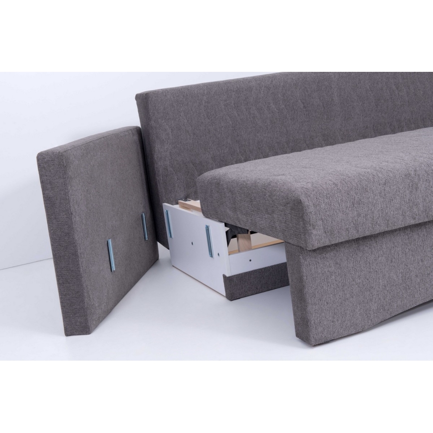 Minkšta sulankstoma sofa su porankiais PAUL pilka