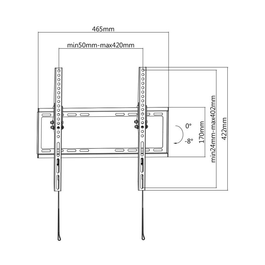 MK FLORIA MKF-20DN447 - Sieninis sulankstomas televizoriaus laikiklis 65 juodas