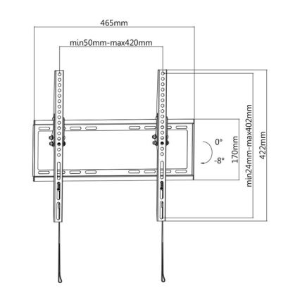 MK FLORIA MKF-20DN447 - Sulankstomas sieninis televizoriaus laikiklis 65" juoda