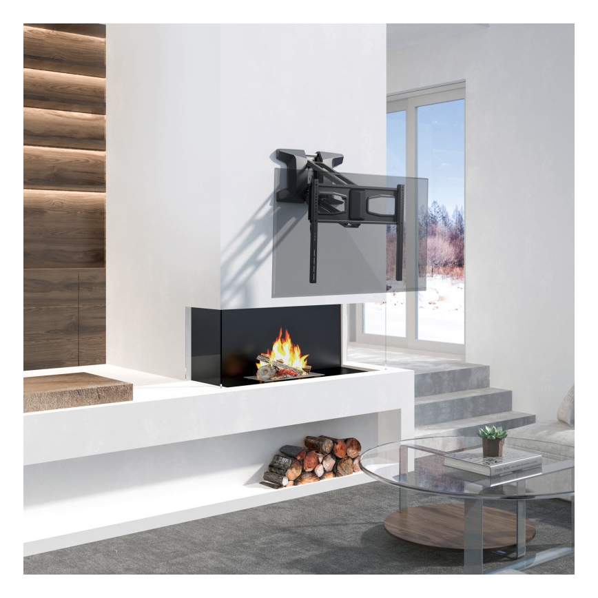 MK FLORIA MKF-21DM647 - Sieninis televizoriaus laikiklis su sąnariu 70 juodas + nuotolinio valdymo pultas