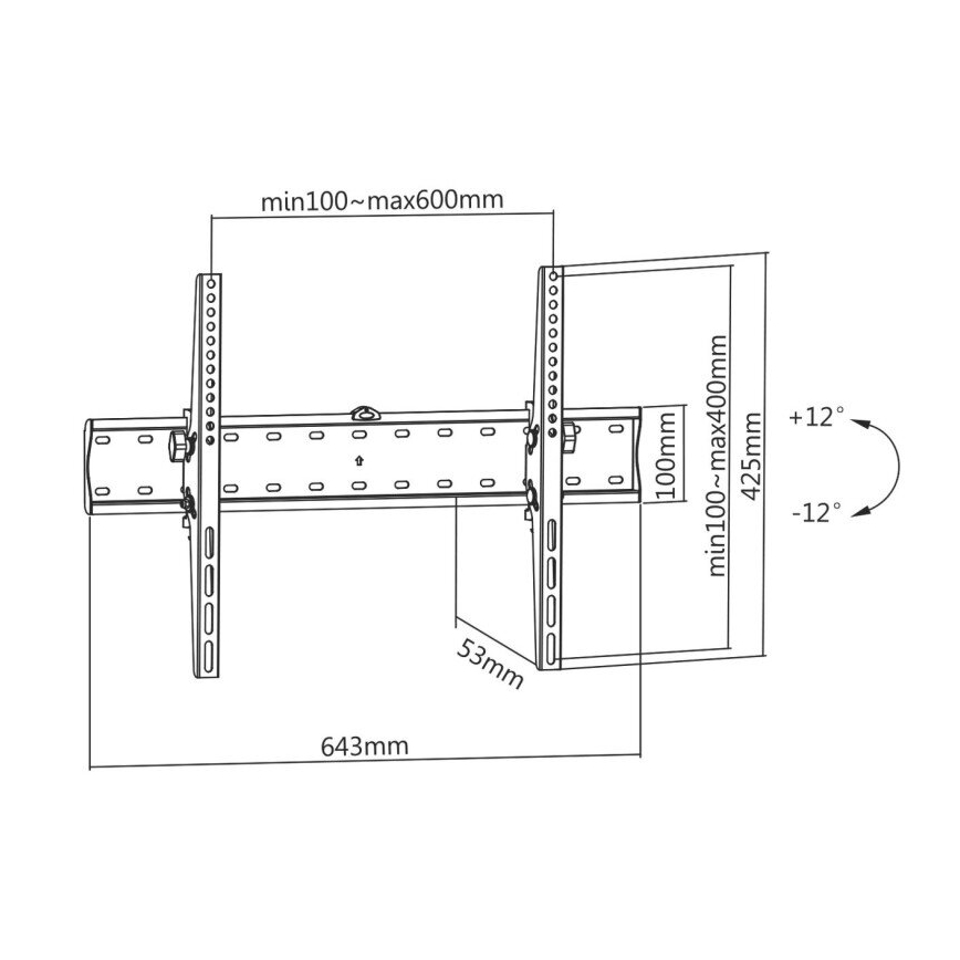 MK FLORIA MKF-23DN640 - Sulankstomas sieninis televizoriaus laikiklis 80" juoda