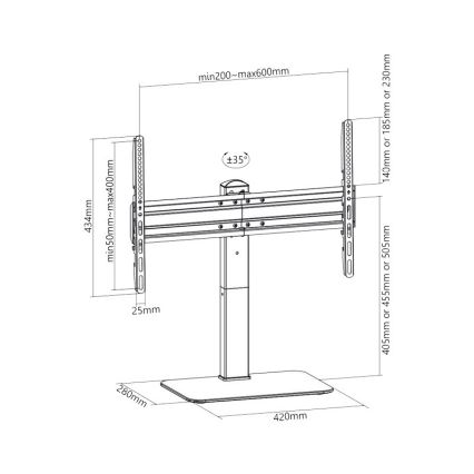 MK FLORIA Superior SUPSTV020 - Stovas televizoriui 37-70 juodas
