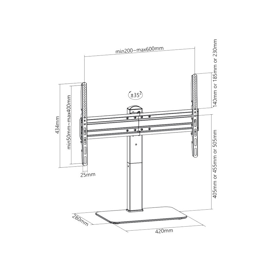 MK FLORIA Superior SUPSTV020 - Stovas televizoriui 37-70 juodas