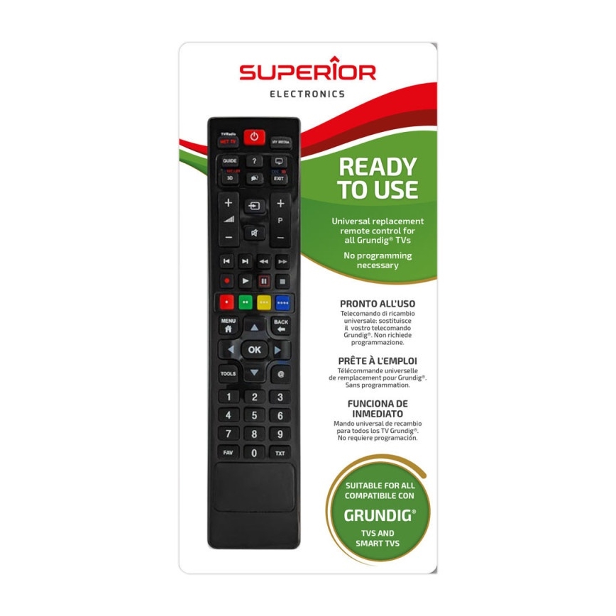 MK FLORIA Superior +VP UNI TV Grundig - Pakaitinis nuotolinio valdymo pultas - TV brand Grundig 2xAAA