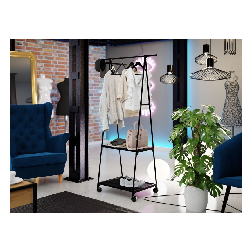 Mobili metalinė pakaba su lentynomis OLAZEN 157x85 cm juoda