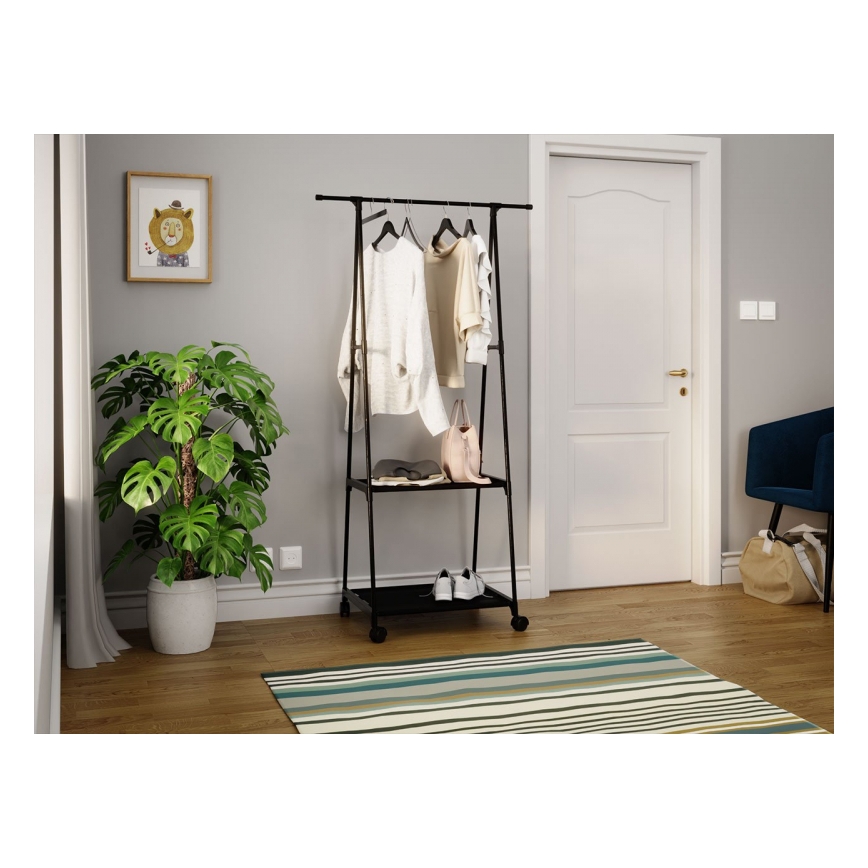 Mobili metalinė pakaba su lentynomis OLAZEN 157x85 cm juoda