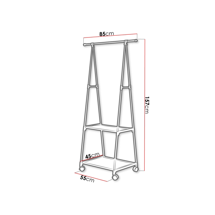 Mobili metalinė pakaba su lentynomis OLAZEN 157x85 cm juoda