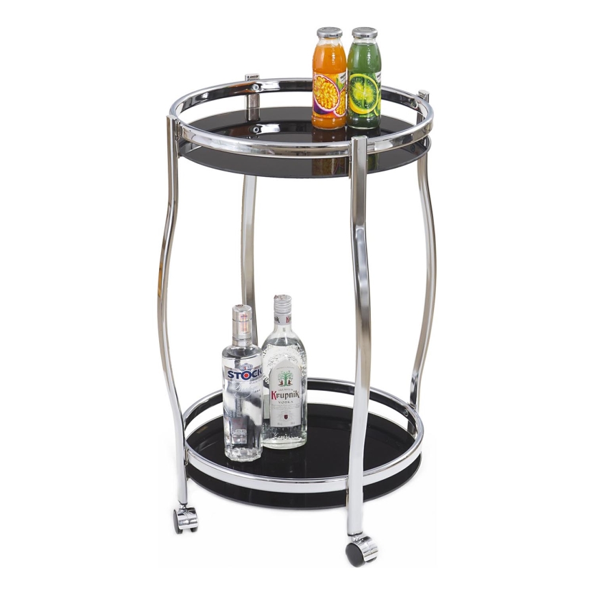 Mobilus baro stalas BAR 71x42 cm blizgus chromas/juoda