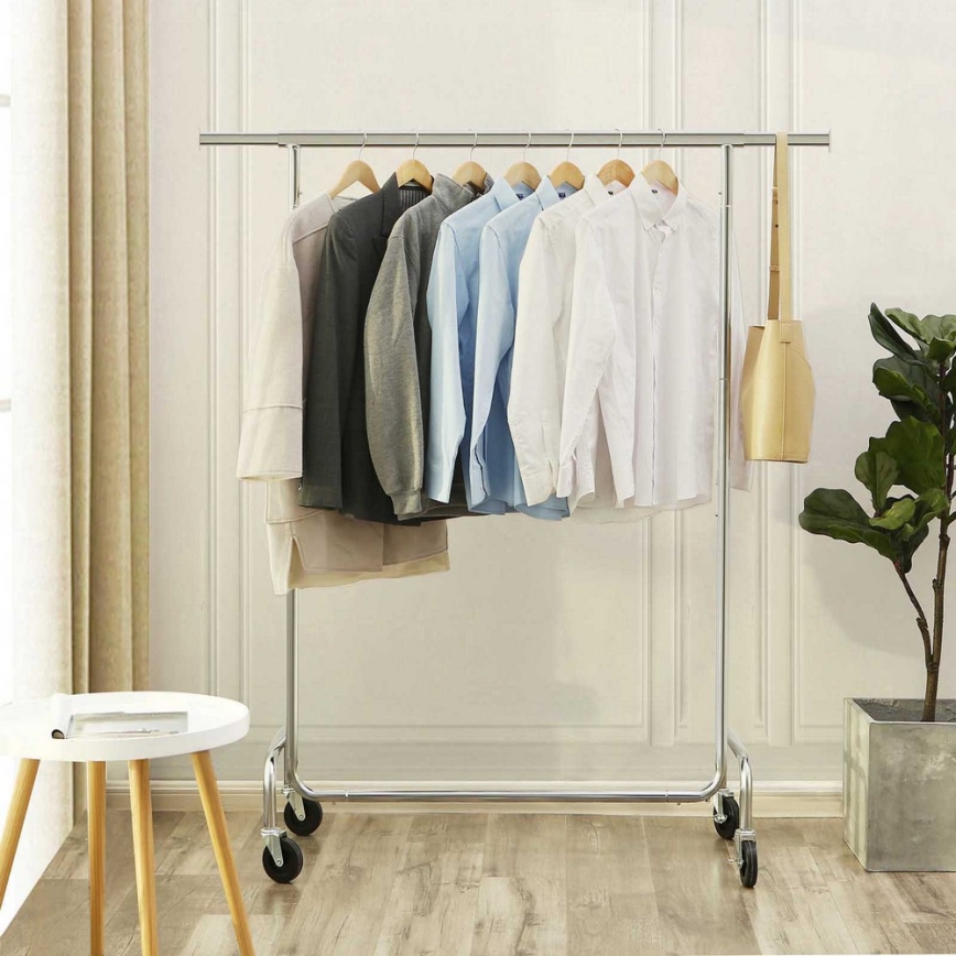 Mobilus drabužių stovas JEAN 110/150x160x45 cm sidabrinė