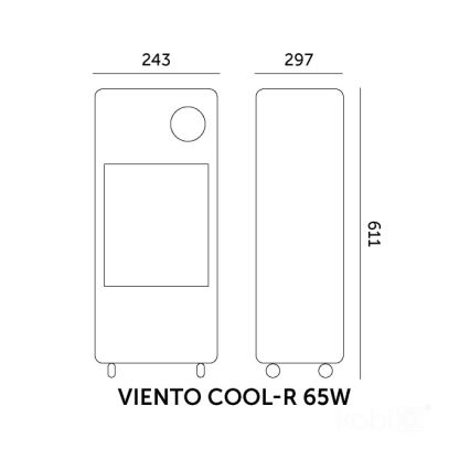 Mobilus oro vėsintuvas VIENTO COOL-R 65W/230V juodas + nuotolinis valdymas