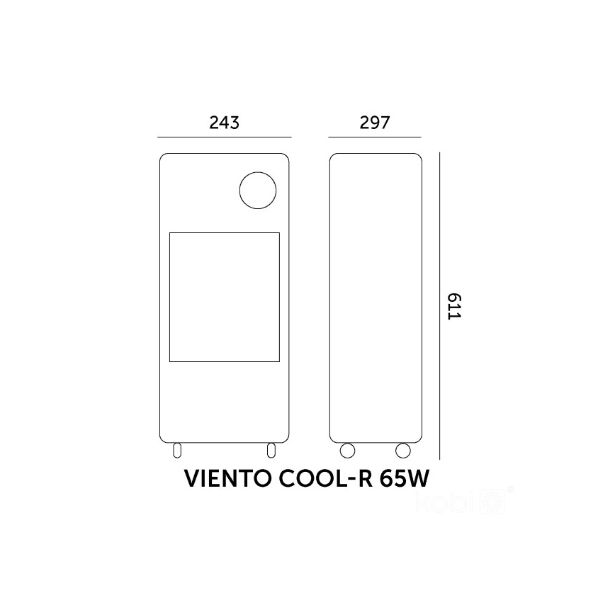 Mobilus oro vėsintuvas VIENTO COOL-R 65W/230V juodas + nuotolinis valdymas