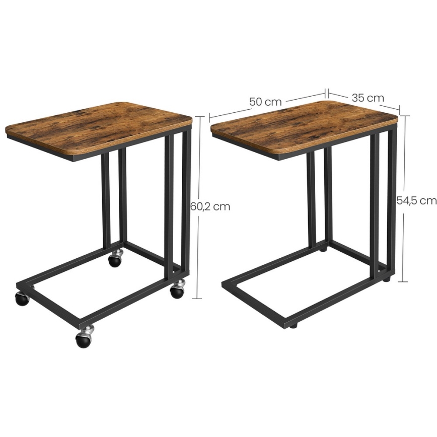 Mobilus pagalbinis staliukas ELDUR, rudas/juodas