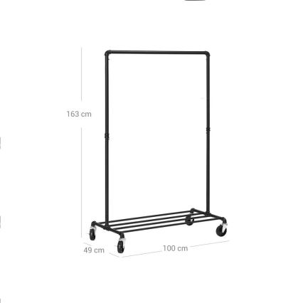 Mobilus rūbų stovas LINEA juodas